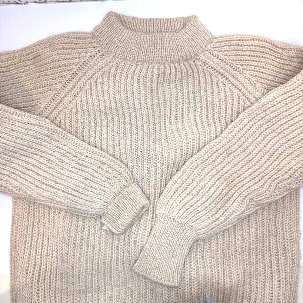 Vintage‎ Eddie Bauer Wool Fisherman Knit Sweater Size L England Chunky Ribbed